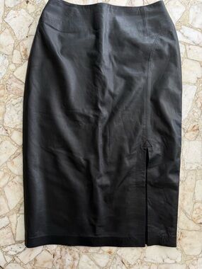 Black Leather Pencil Skirt
